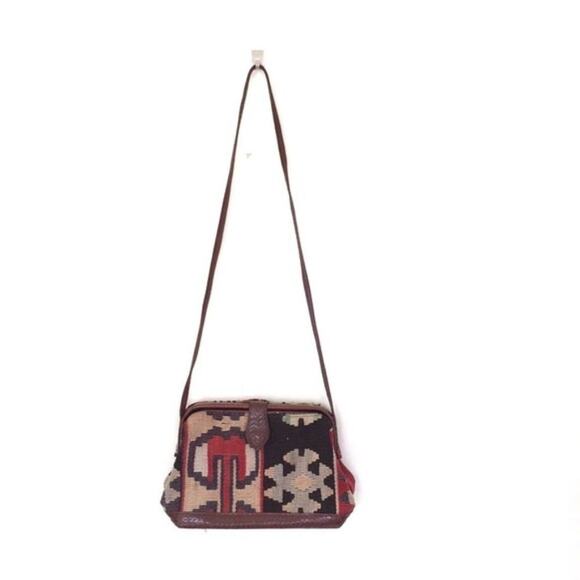 Rare Vintage T. CAPELLI boho killim crossbody bag - Picture 5 of 8